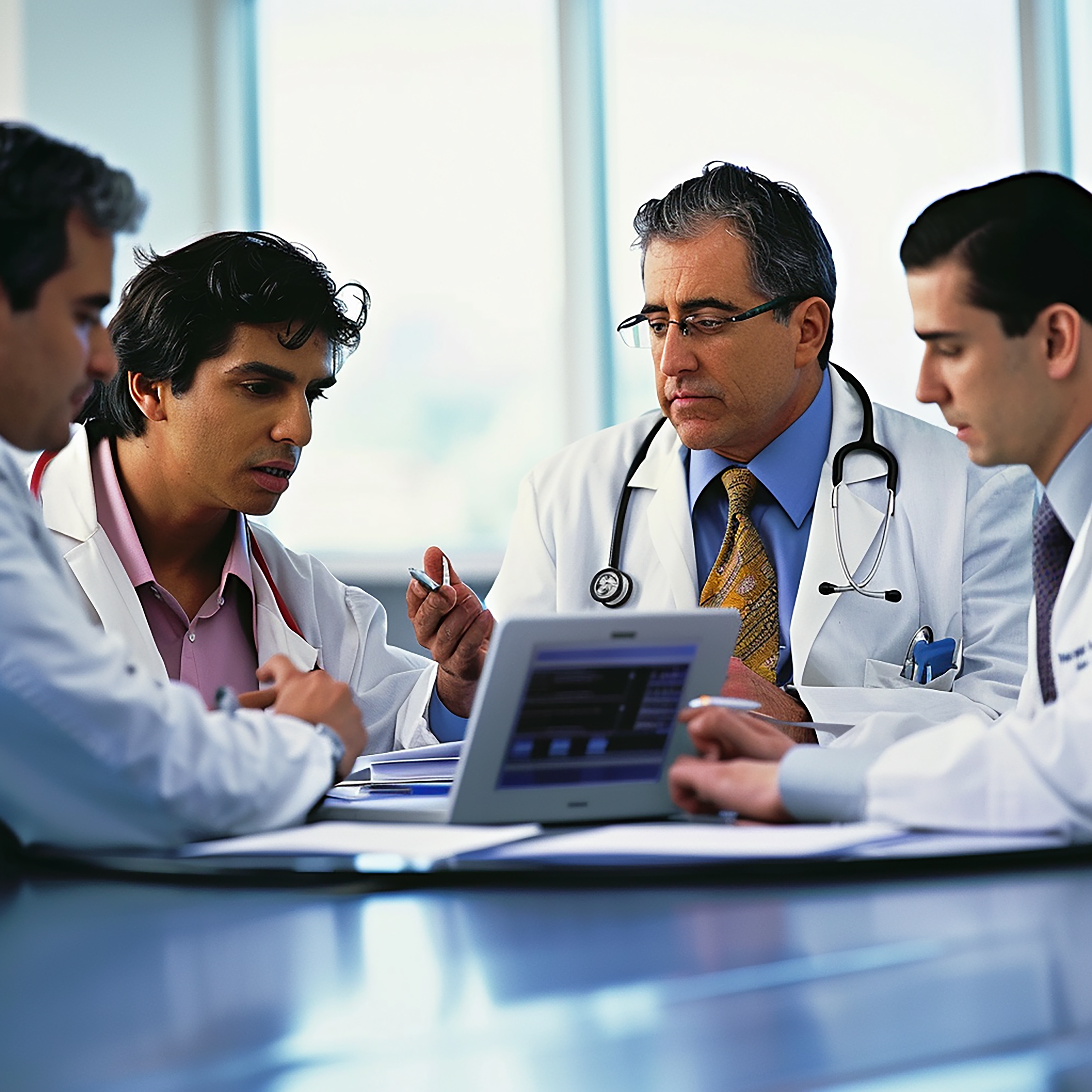 Team of doctors consulting during a meeting