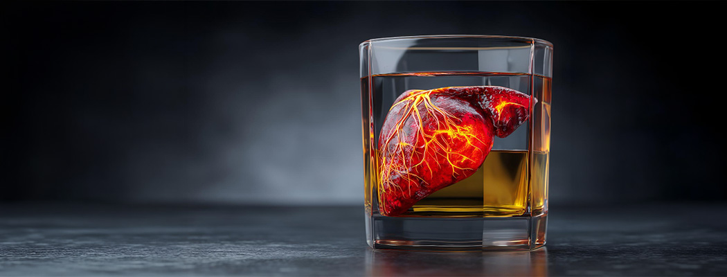 Alcohol-related liver damage illustration
