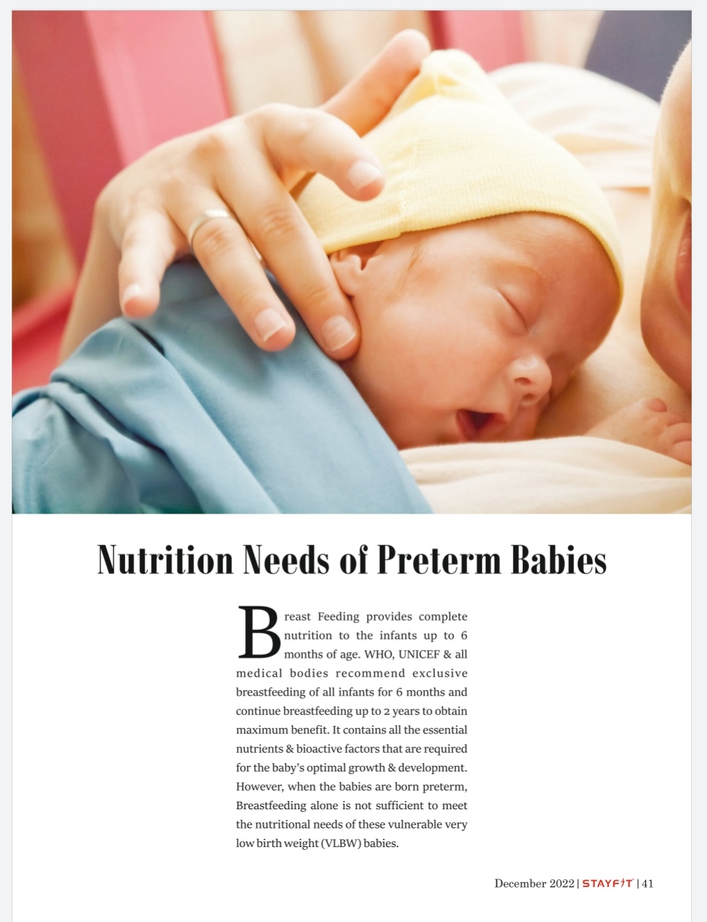 Nutrition Needs of Preterm Babies