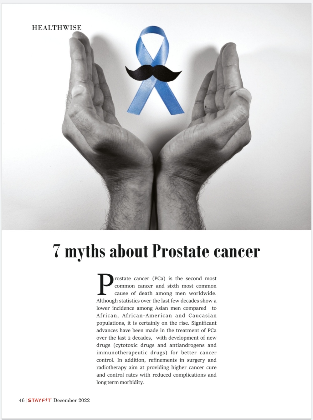 Stayfit Magazine 7 Myths about prostate cancer Dr Giridhar